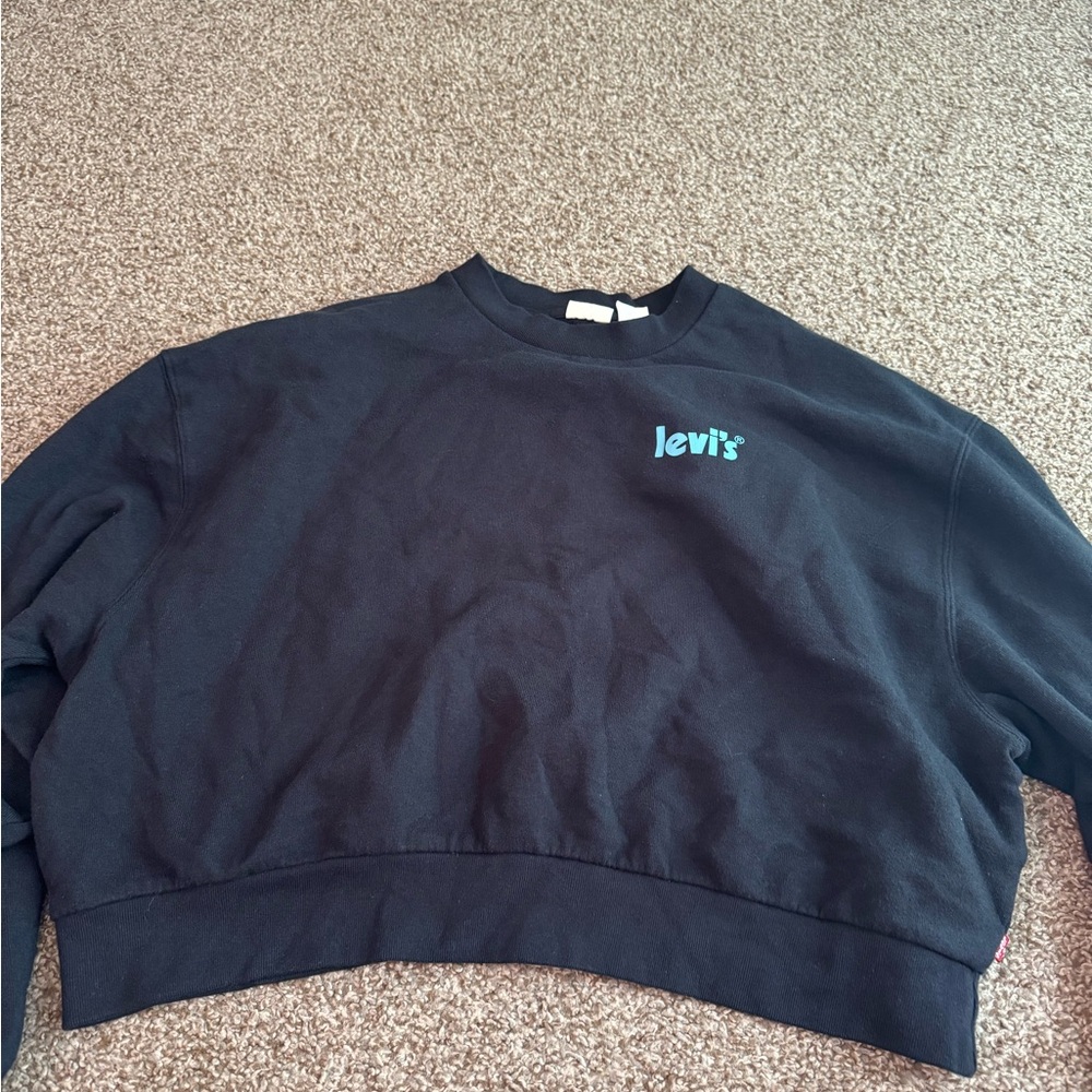 Levi's Black Cropped Sweatshirt